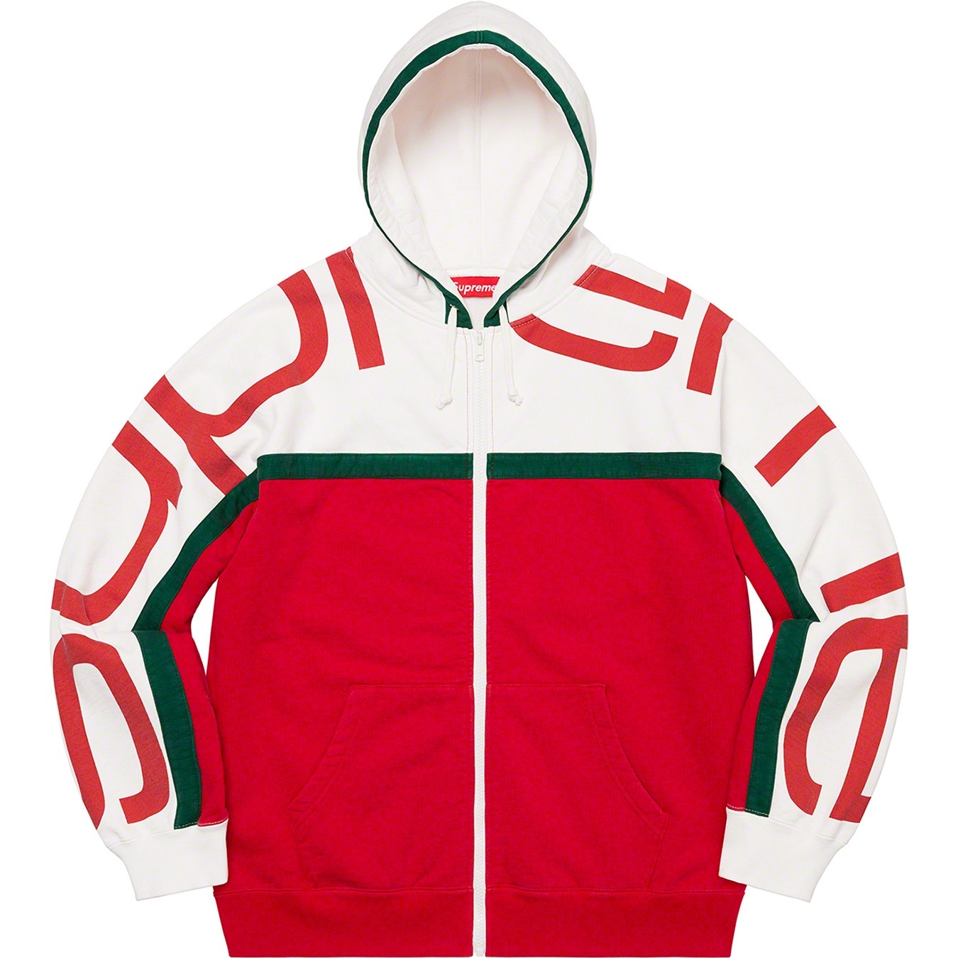 Big Logo Paneled Zip Up Hooded Sweatshirt view 4